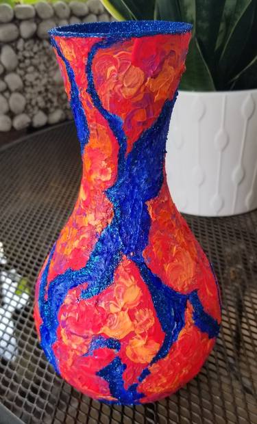 Multicolored Vase Acrylic painted thumb