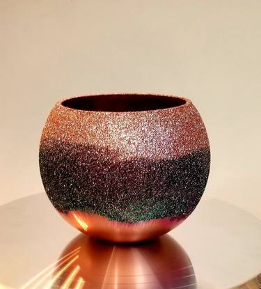 5"H x 4.5"W Decorative Glass Vase Candles Holder thumb
