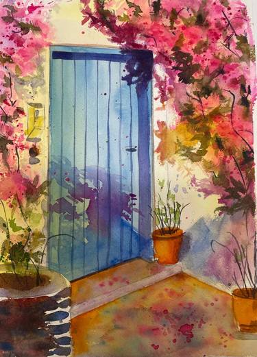Original Abstract Expressionism Garden Painting by Maria Gabriela
