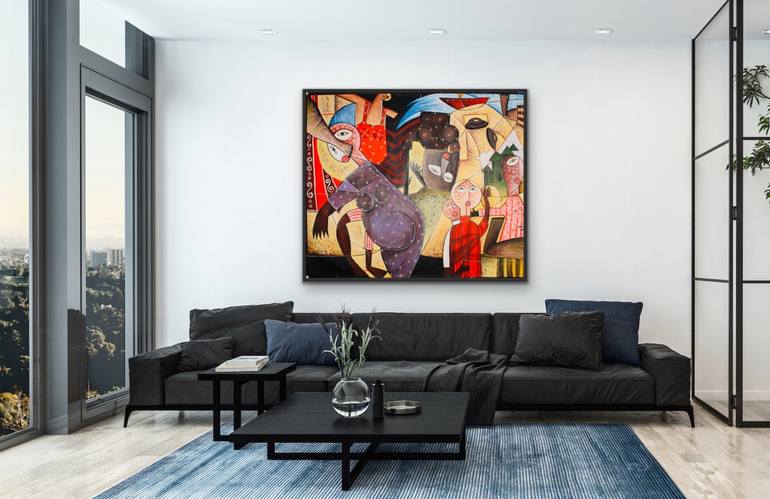 Original Cubism People Painting by GALLERY AUSTRALIA