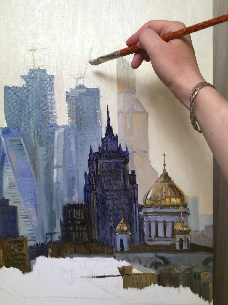 Original Impressionism Architecture Painting by Nataliya Novikova