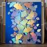 The pictures from the series "Luminous" represent an interaction between color and light on the two-dimensional canvas. The unfolding of the color spectrum is dependent both on the properties and the intensity of the light as well as on the movement of the viewers. For this reason, the artworks have a dynamic and constantly changing appearance. Ginkgo Leaves as a symbol of love, harmony, abundance swirl, and spread positive vibes. From Gold to dark Blue in hues, it offers the one in best resonance with the viewer. Even only with reflected light in the evening the gold and the blue color are in their splendor. The daylight gives all additional hues in between and makes it lively and joyful. A visual delight for the soul!