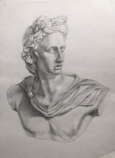 Original Black & White Classical Mythology Drawing by Polina Lequar