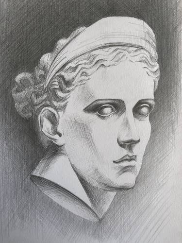 Original Portraiture Classical mythology Drawings by Polina Lequar