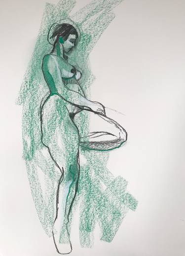 Original Nude Drawing by Melissende ScottdeMartinville