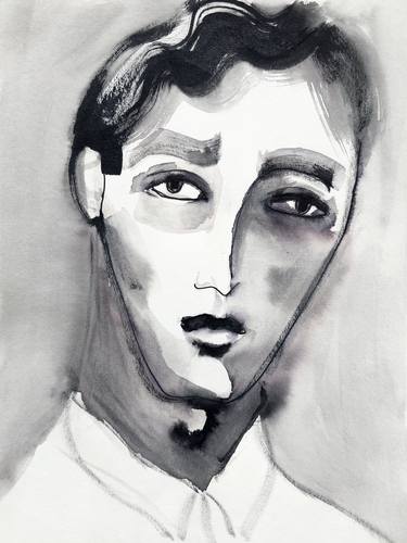 Original Expressionism Portrait Drawings by Charlotte Greeven