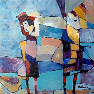 Collection abstract landscapes with puzzles by Oksana Veber Art