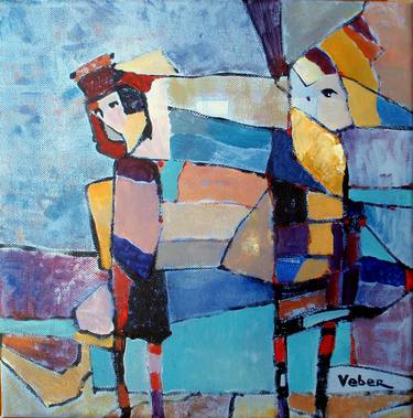 Original Abstract People Paintings by Oksana Veber