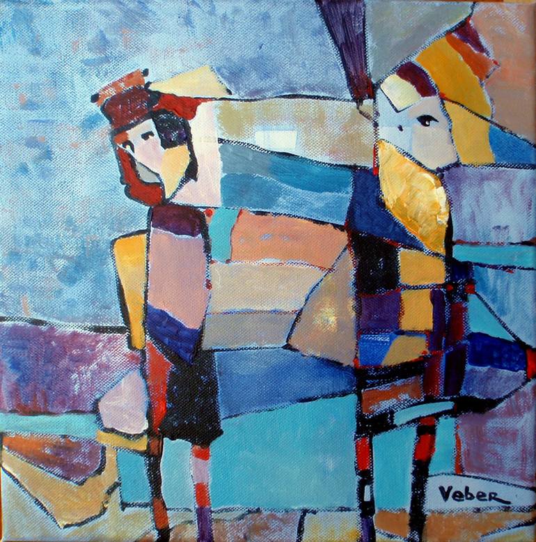 Original Abstract People Painting by Oksana Veber