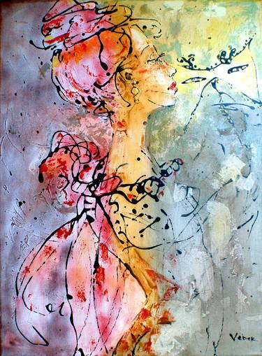Original Abstract Expressionism Erotic Paintings by Oksana Veber