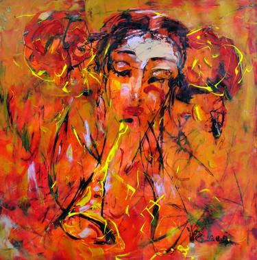 Original Abstract Expressionism Portrait Paintings by Oksana Veber