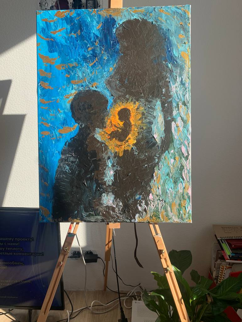 Original Art Deco Family Painting by Elena Zilberman