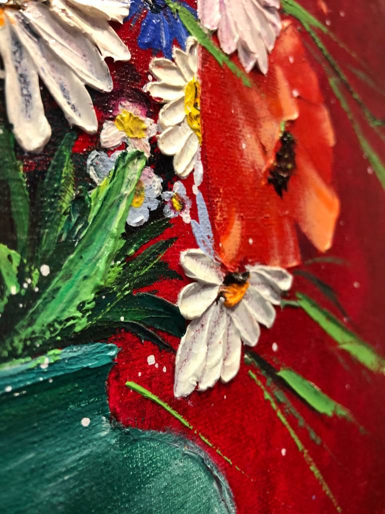 Original Art Deco Floral Painting by Svetlana Zaitseva