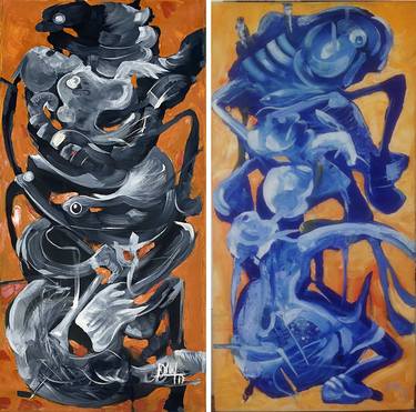 Original Abstract Animal Paintings by Loi Duc