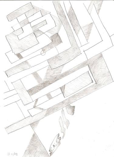 Original Abstract Drawing by Paolo Leone