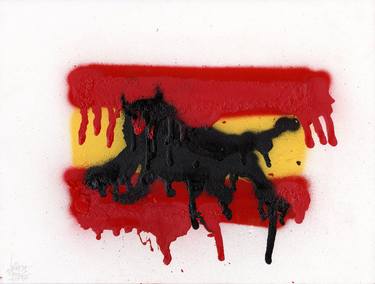 Flag of Spain with Osborne´s black bull thumb