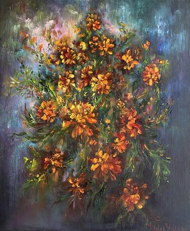 Original Abstract Expressionism Floral Paintings by Yuliia Palij
