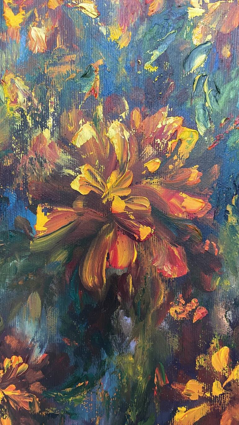 Original Abstract Expressionism Floral Painting by Yuliia Palij