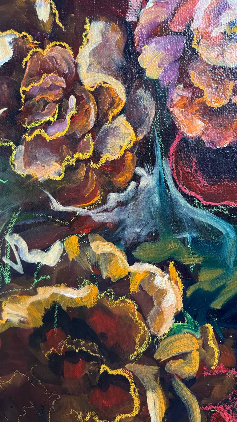 Original Abstract Floral Painting by Yuliia Poraiko