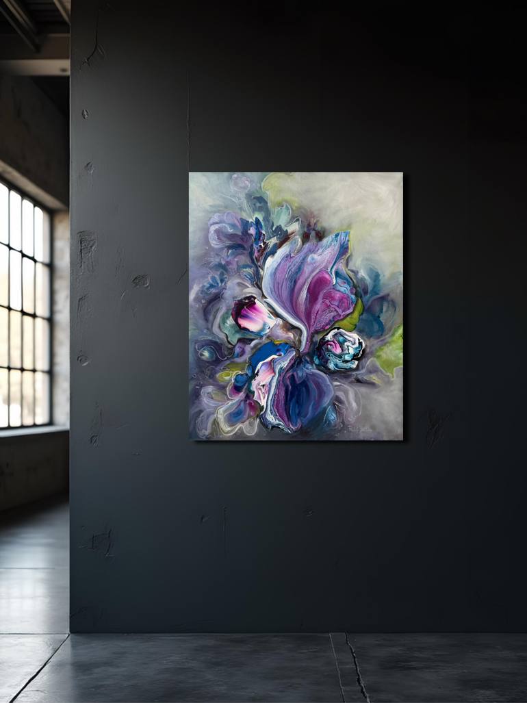 Original Abstract Floral Painting by Yuliia Poraiko