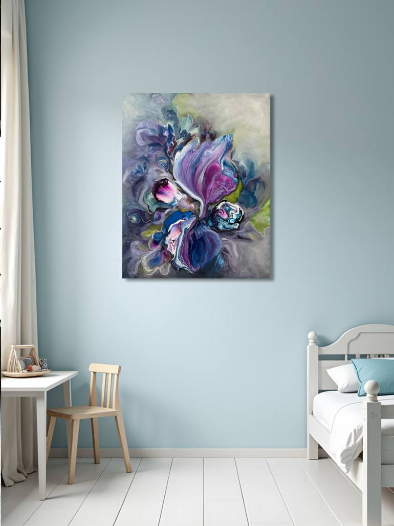 Original Abstract Floral Painting by Yuliia Poraiko