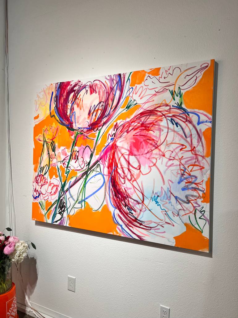 Original Abstract Expressionism Floral Painting by Phoebe Power