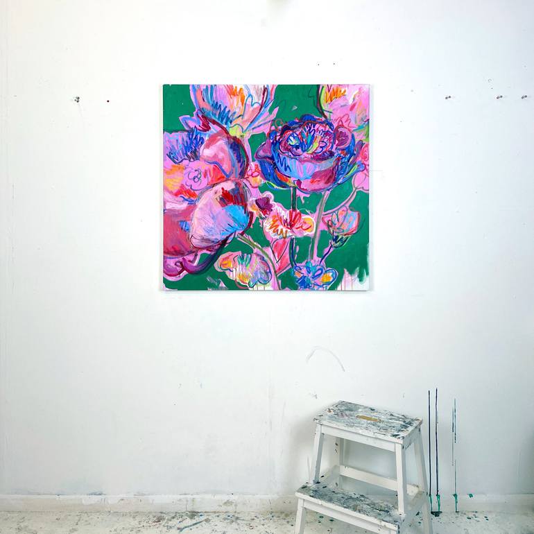 Original Abstract Expressionism Floral Painting by Phoebe Power