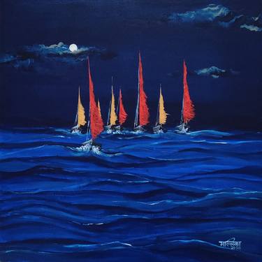 Print of Abstract Expressionism Boat Paintings by Mallika Seth