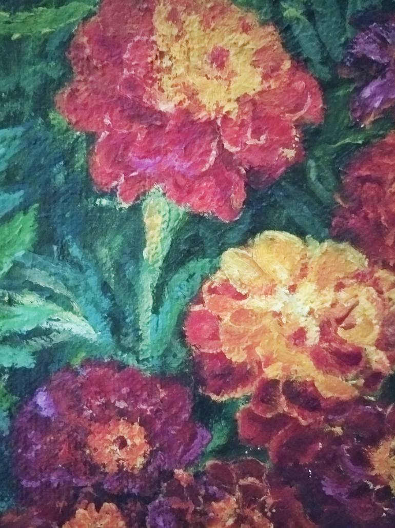 Original Expressionism Floral Painting by Valentina Matienko