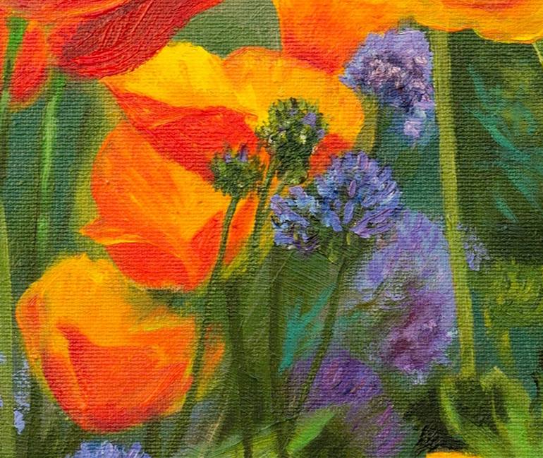 Original Expressionism Floral Painting by Valentina Matienko