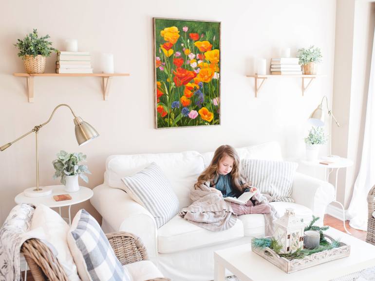 Original Expressionism Floral Painting by Valentina Matienko