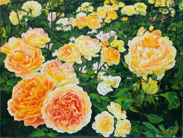 Original Expressionism Floral Painting by Valentina Matienko