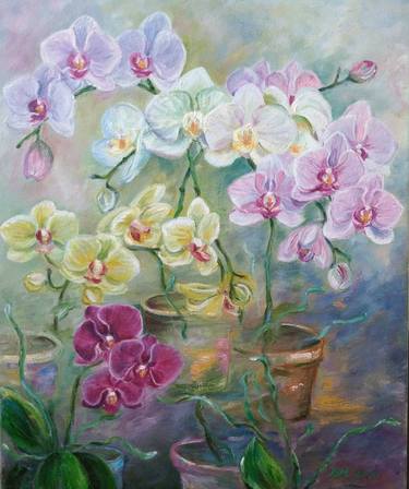Original Art Deco Floral Painting by Valentina Matienko