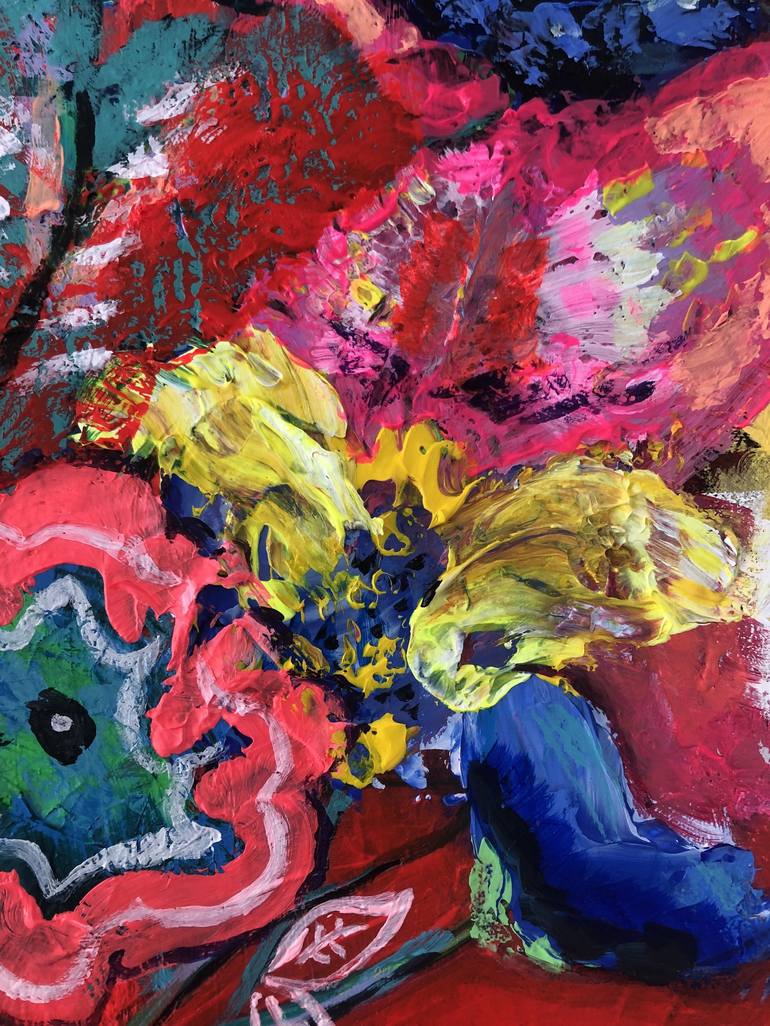 Original Abstract Expressionism Floral Painting by Amanta Christina