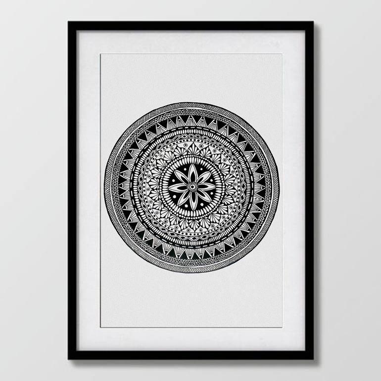 Mandala Drawing Drawing With White Pen Mandala Art With White Pen