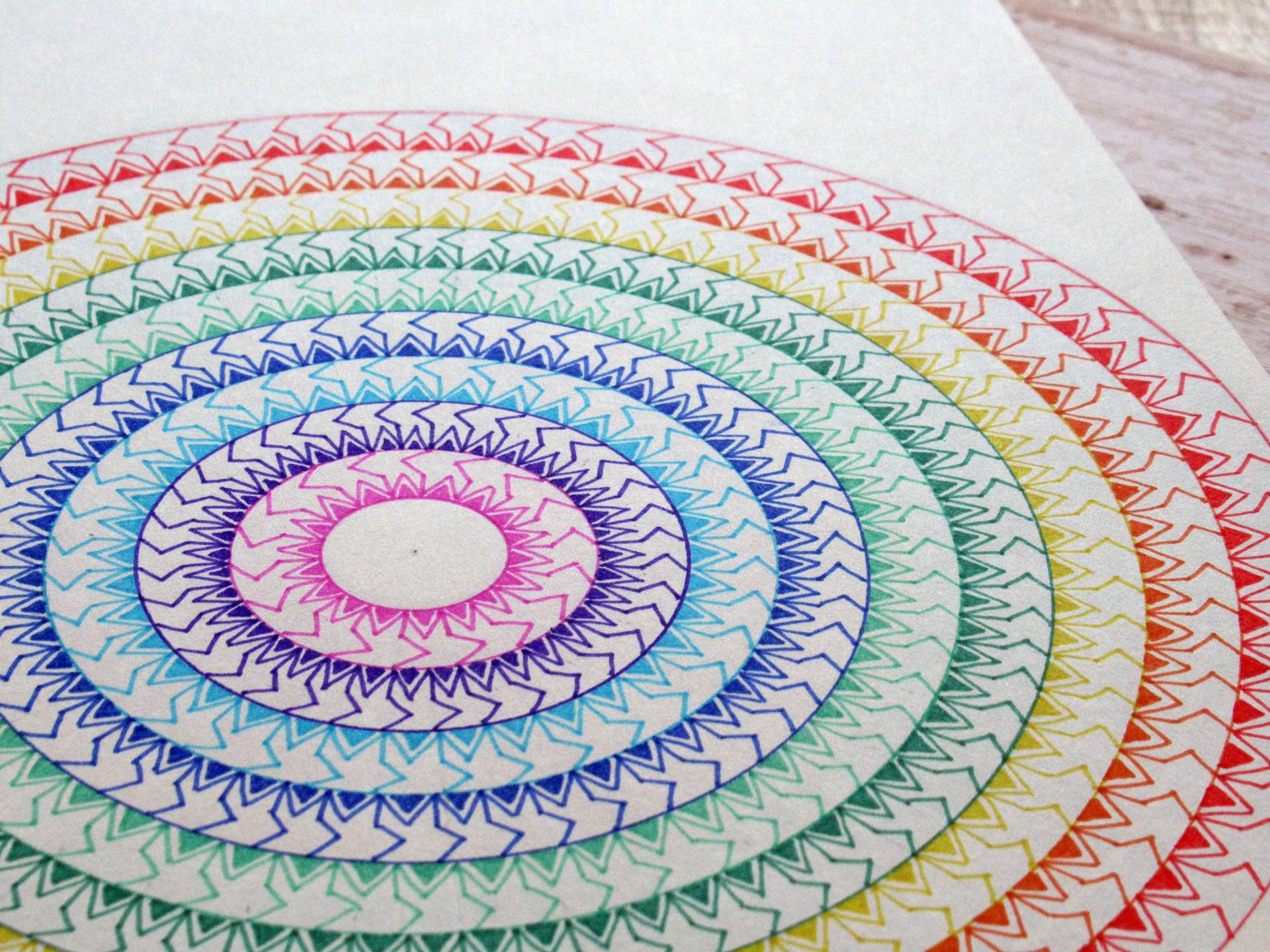 Rainbow Spiral Dot Mandala Pattern 