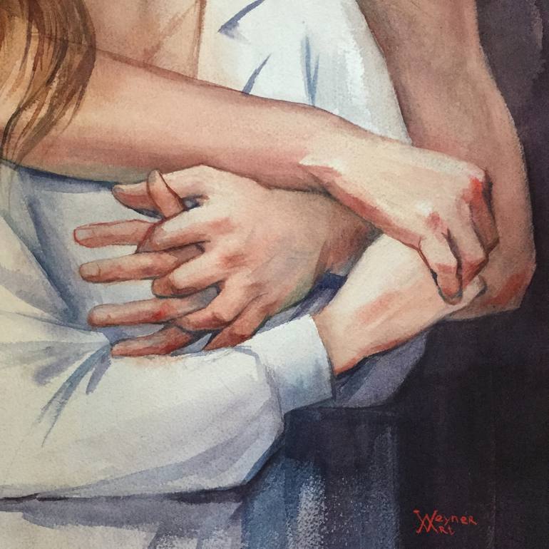 Original Figurative Love Painting by Natalia Veyner