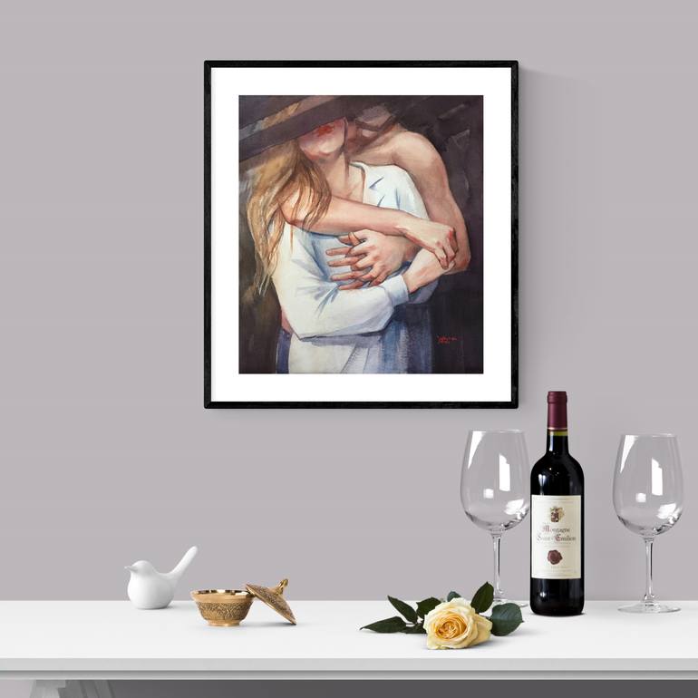 Original Figurative Love Painting by Natalia Veyner