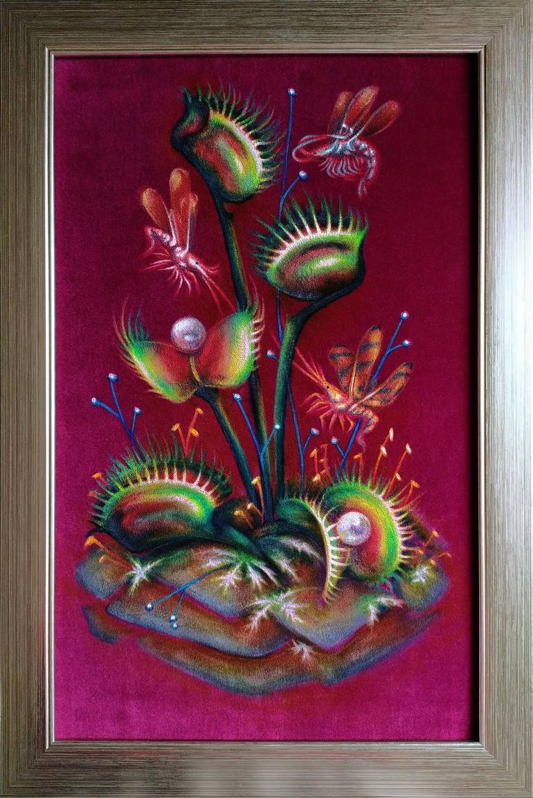 Original Surrealism Floral Painting by Anna Shabalova