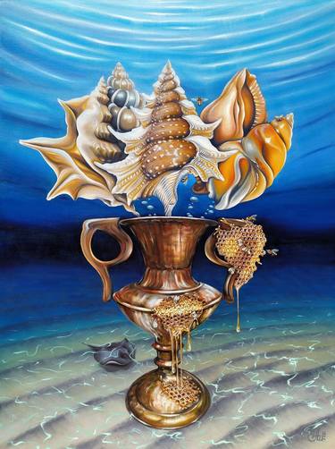 Print of Surrealism Seascape Paintings by Anna Shabalova