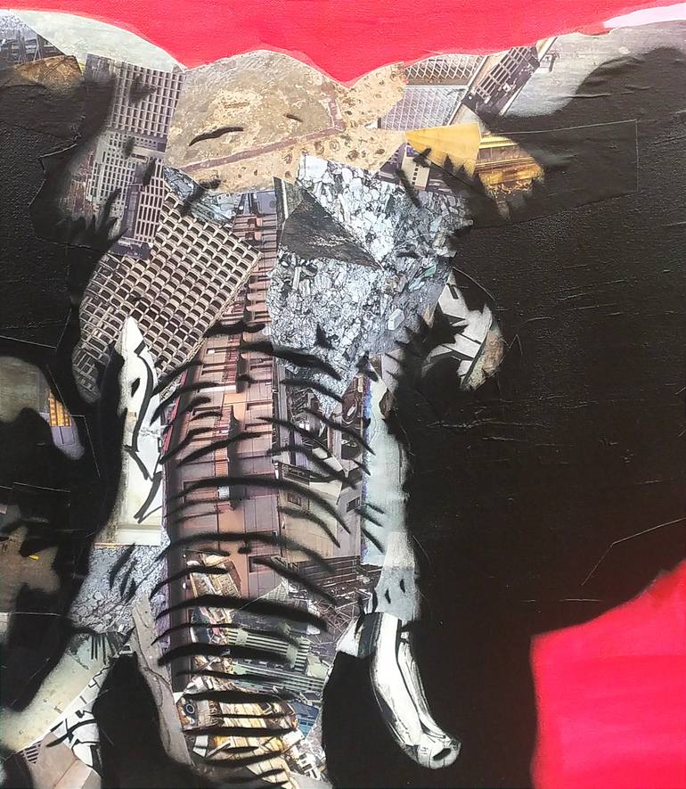 Original Street Art Animal Mixed Media by Chris Swain