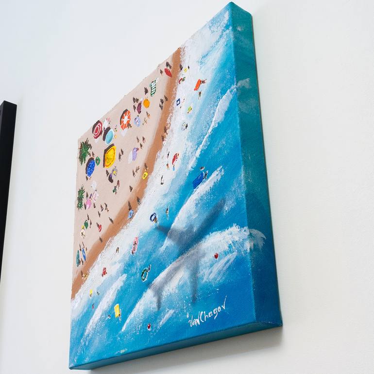 Original Abstract Beach Painting by Nikita VanChagov