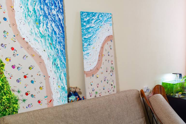 Original Abstract Beach Painting by Nikita VanChagov