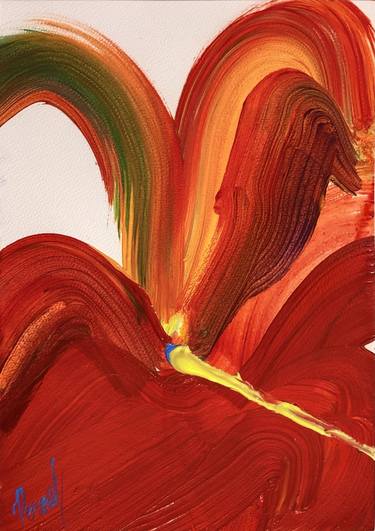 Original Abstract Floral Painting by Inga Pernes