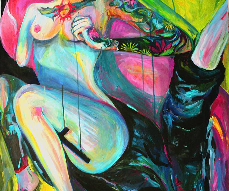 Original Conceptual Erotic Painting by Inga Pernes