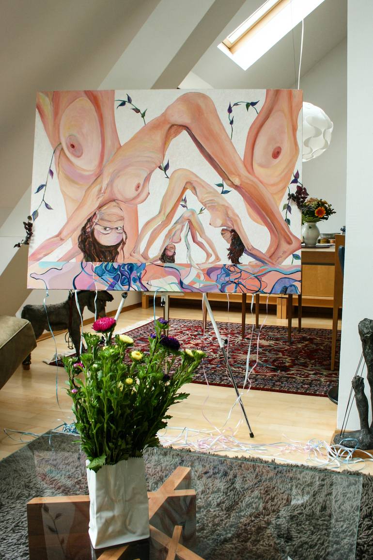 Original Conceptual Nude Painting by Inga Pernes