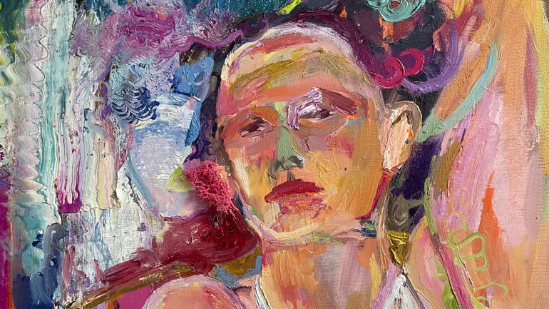 Original Abstract Expressionism People Painting by Inga Pernes