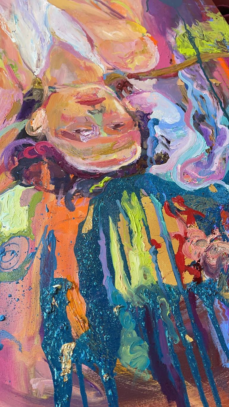 Original Abstract Expressionism People Painting by Inga Pernes