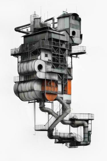 Original Contemporary Architecture Mixed Media by John Mcconnico