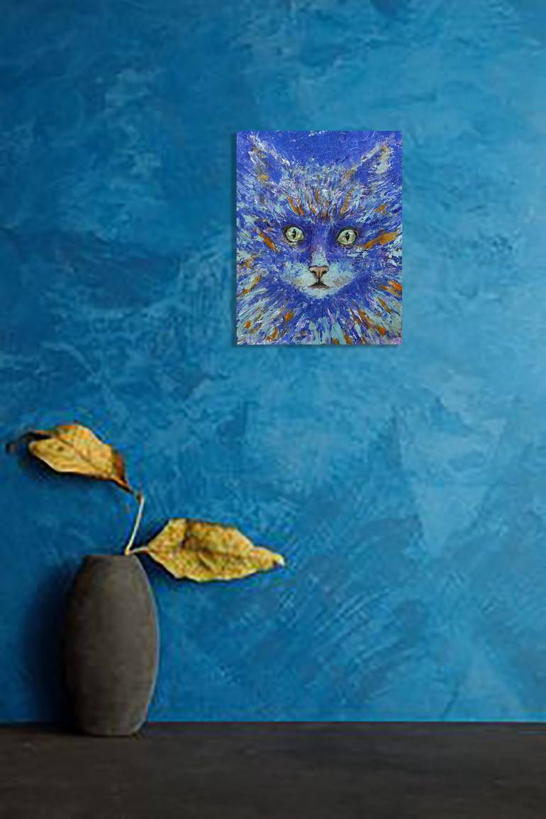 Original Expressionism Cats Painting by Anastasia Woron 